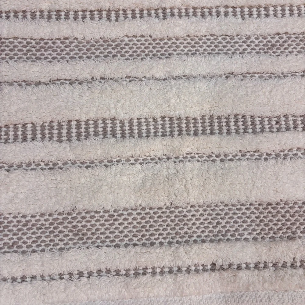Hearth and Hand Striped Cream & Tan/Taupe Bath Rug 20 x 35 1/2 machine washable